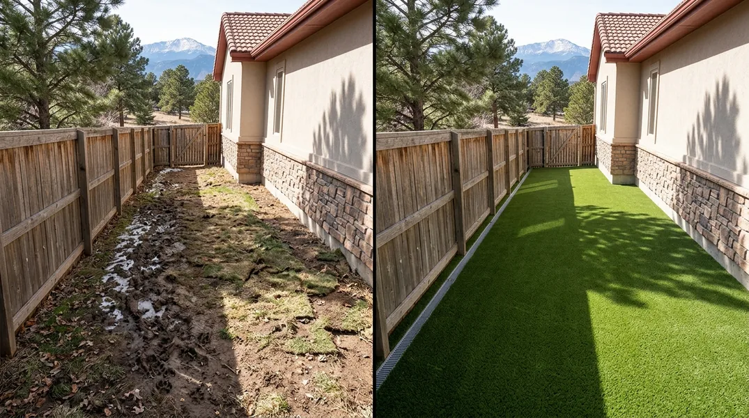 Result artificial grass installation in Colorado Springs - Colorado Springs Turf Installation