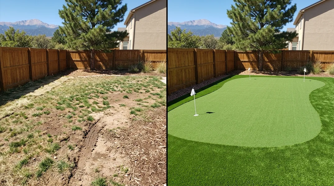 Result artificial grass installation in Colorado Springs - Colorado Springs Turf Installation